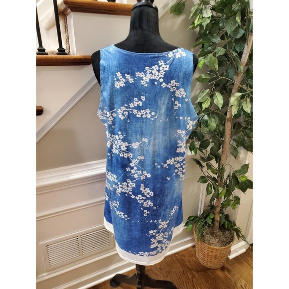 SHEIN Women's Blue Polyester Scoop Neck Sleeveless Knee Length Dress Size Large - Picture 7 of 10